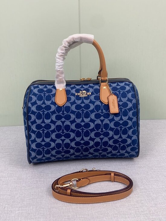 None Handbags - Coach Rowan Large Satchel Bag In Signature Denim Canvas
